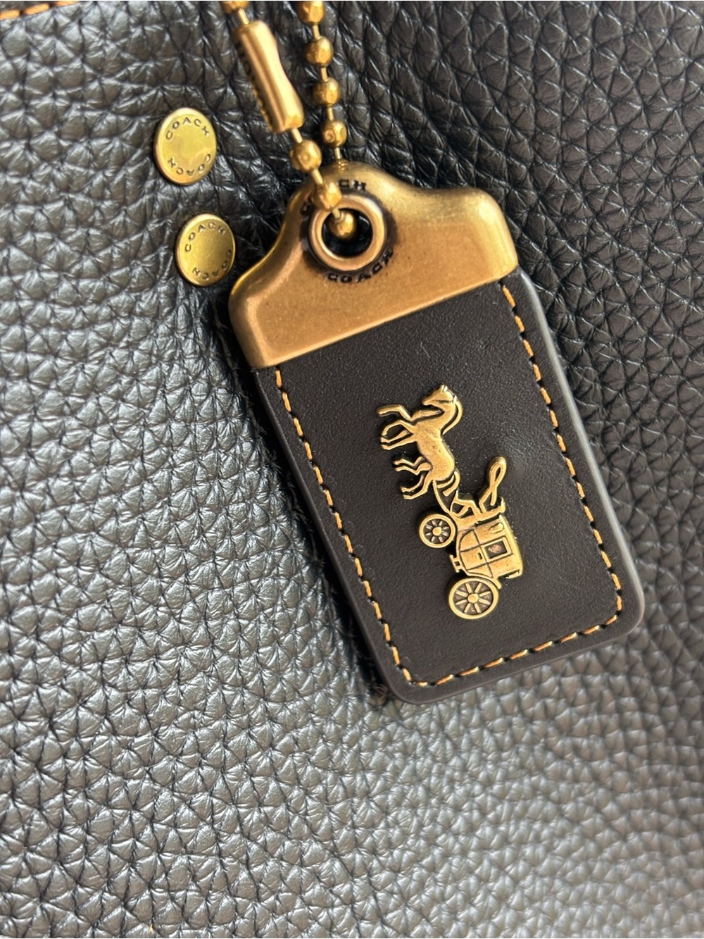 Coach Rogue 39 in Black/Gold Pebbled Leather - Picture 3 of 16